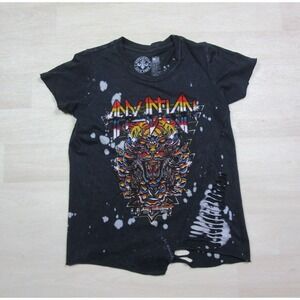 Vintage Affliction Live Fast Womens T-Shirt (XS) Distressed Y2K Dragon Mall Goth